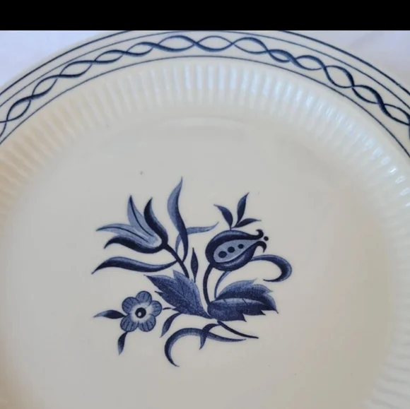 Vintage Amcrest Concord ironstone blue white plates set of 6 Japan 7 1/4" - Picture 3 of 9